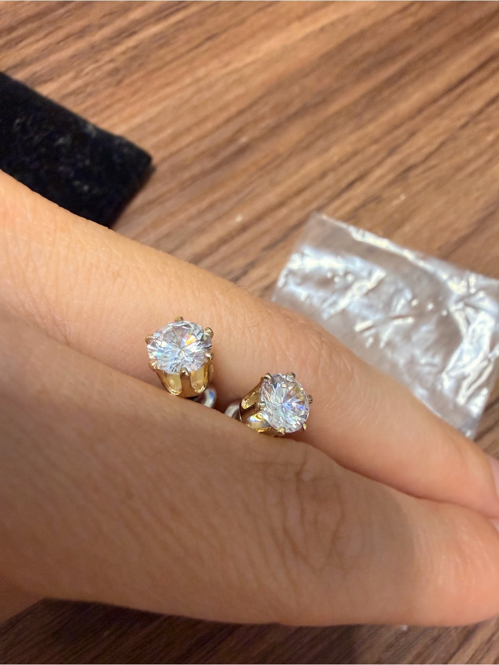 Gold/silver pair Stud Earrings - Sparkling !Made with Swarovski crystal! NWT